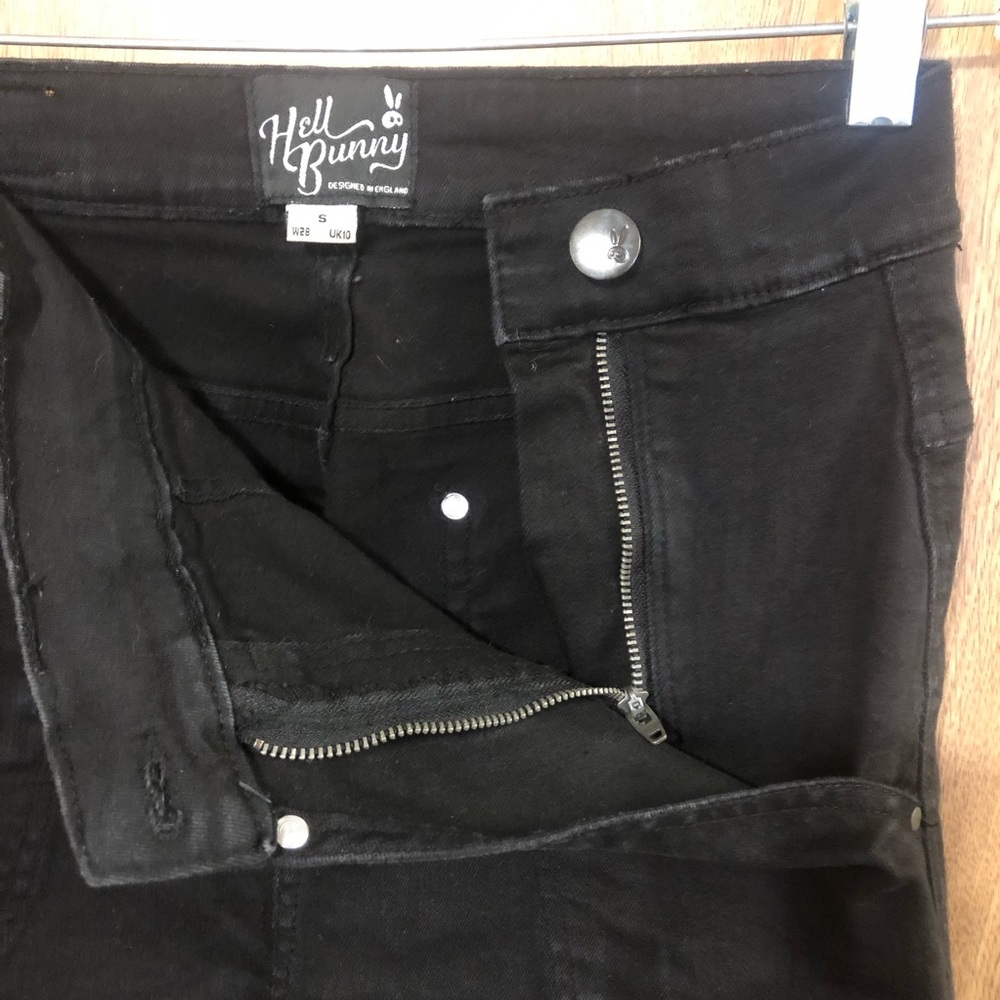 Hell Bunny Black High Waist Stretch Jeans - Picture 4 of 6